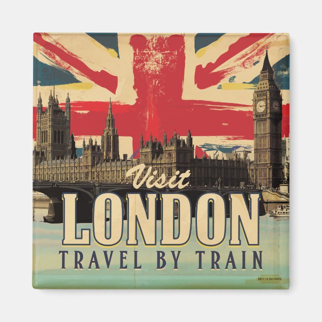Aimant Affiche vintage de Londres (Devant)