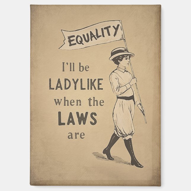 Aimant Affiche Vintage Égalité | Féminisme Suffragette (Recto)