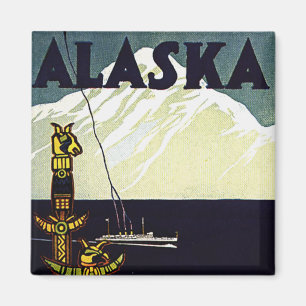 Aimant affiche vintage en alaska