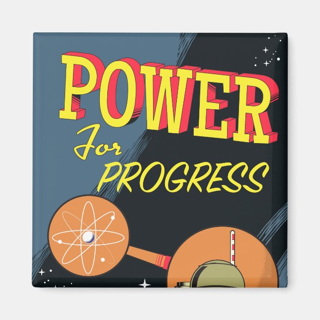 Aimant Affiche vintage Power For Progress Atomique (Devant)