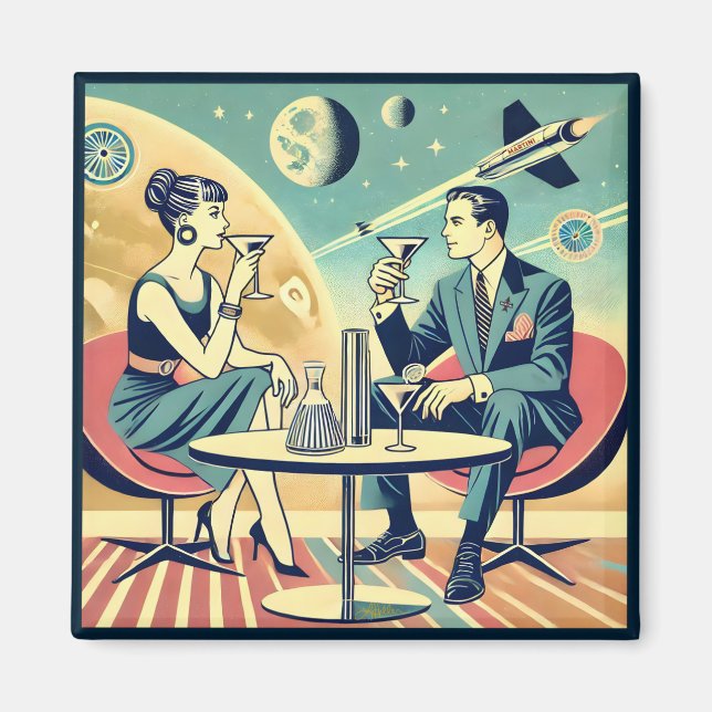 Aimant Affiches de voyage spatial Martini Équipage de vol (Devant)