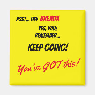 Aimant Affirmation de nom personnalisé Bloc de couleur j