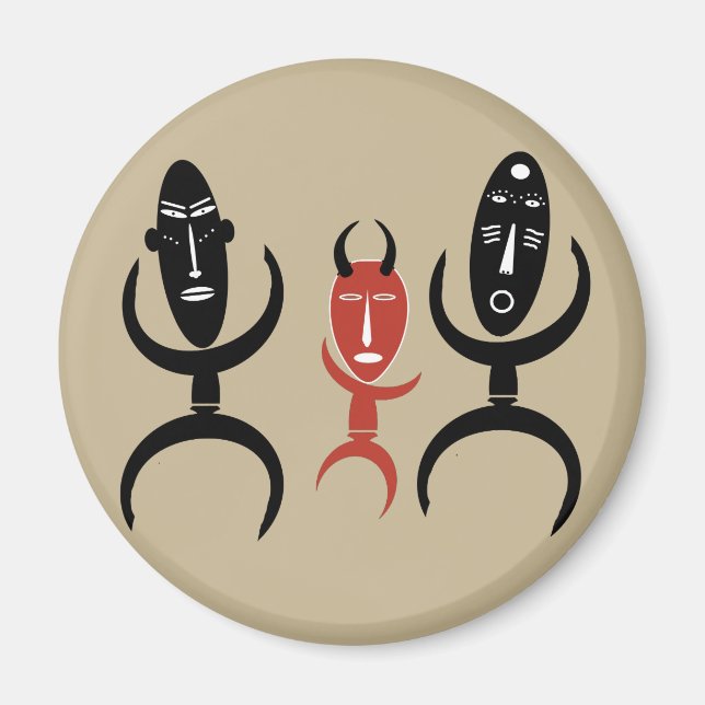 Aimant african abstract dancing figures (Devant)