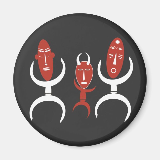 Aimant african abstract portrait (Devant)