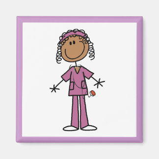 Aimant African American Stick Figure Nurse