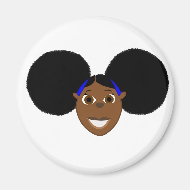 Aimant African Girl Cartoon Character Fino ! (Devant)