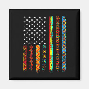 Aimant African Kente Cloth American Flag African Black Hi