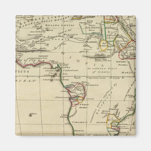 Aimant Afrique avec des frontières définies (Devant)