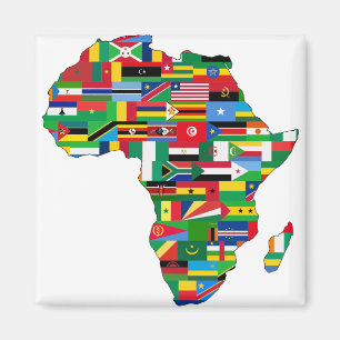 Aimant Afrique Pays du continent Drapeaux Carte Nations