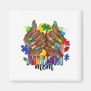 Aimant Afro Black Nail Autism Maman Sensibilisation sur l