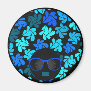 Aimant Afro Diva Bleu