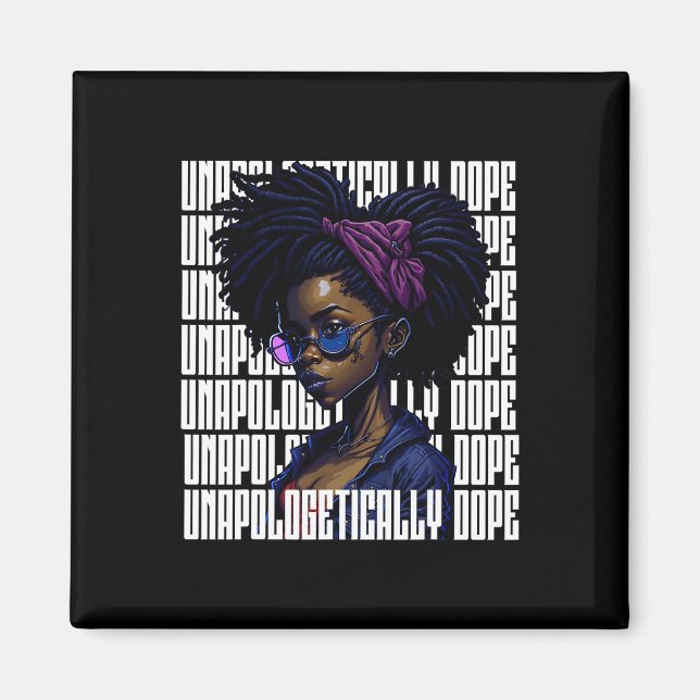 Aimant Afro Queen sans apologisme Dope Noir Histoire lun (Devant)