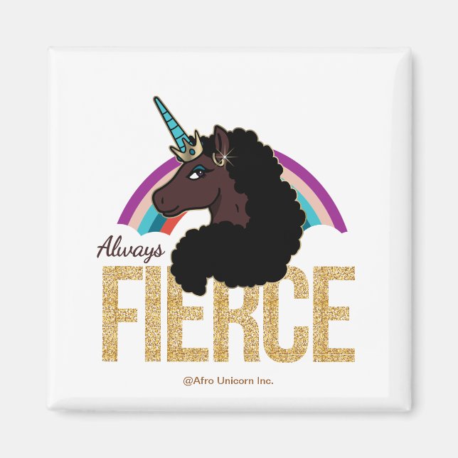 Aimant Afro Unicorn | Magique - Toujours fière (Devant)
