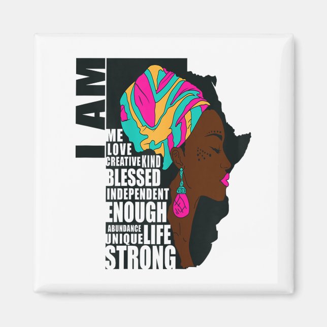 Aimant Afro You Are Enough I Am Insrational Sayings Motiv (Devant)