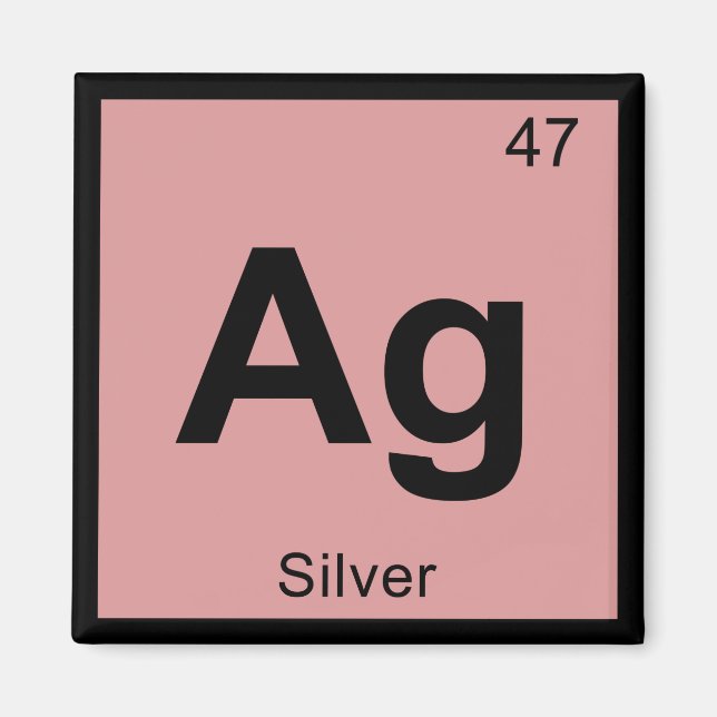 Aimant Ag - Chimie de l'Argent Symbole du Tableau Périodi (Devant)