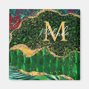 Aimant Agate Poster de animal Safari vert