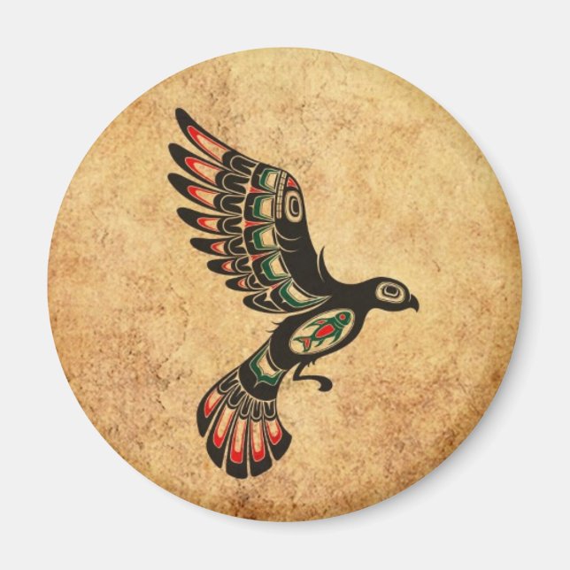 Aimant Âgé et porté Volant Haida Spirit Bird (Devant)