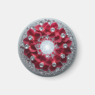 Aimant Agencement floral élégant avec orchidées rouges