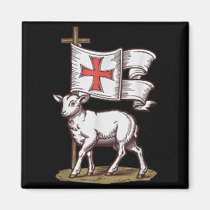 Aimant Agneau de Dieu Symbole chrétien de la foi Victoire