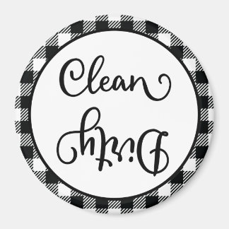 Aimant Agritourisme Plaid Noir Blanc Nettoyer Lave-vaisse