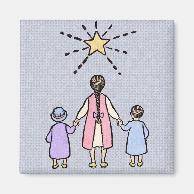 Aimant Ah! Ah! Petite Étoile de Nuit Comptine de Nursery  (Devant)