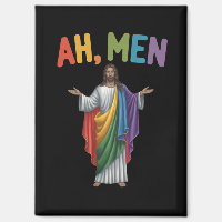 Ah Men drôle LGBT Gay Pride Jésus Drapeau Arc-en-c