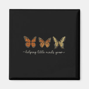 Aimant Aider les petits esprits grandir Papillon Rétro En