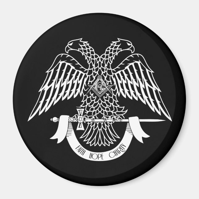 Aimant Aigle à deux têtes comme symbole maçonnique (Devant)