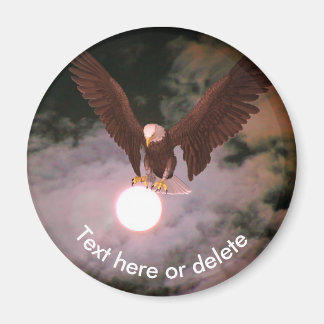 Aimant Aigle américain pleine lune Fantaisie Personnalisé