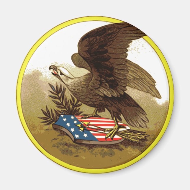 Aimant Aigle Américain Vintage (Devant)