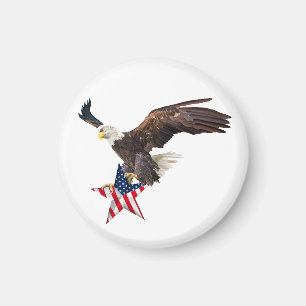 Aimant Aigle chauve drapeau américain