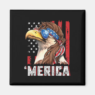 Aimant Aigle chauve patriotique Mullet Merica Drapeau amé