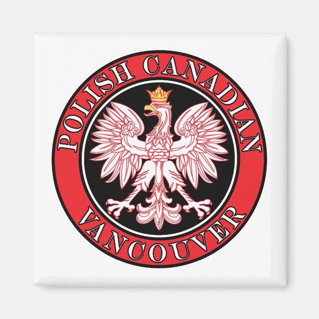 Aimant Aigle du Canada polonais de Vancouver (Devant)