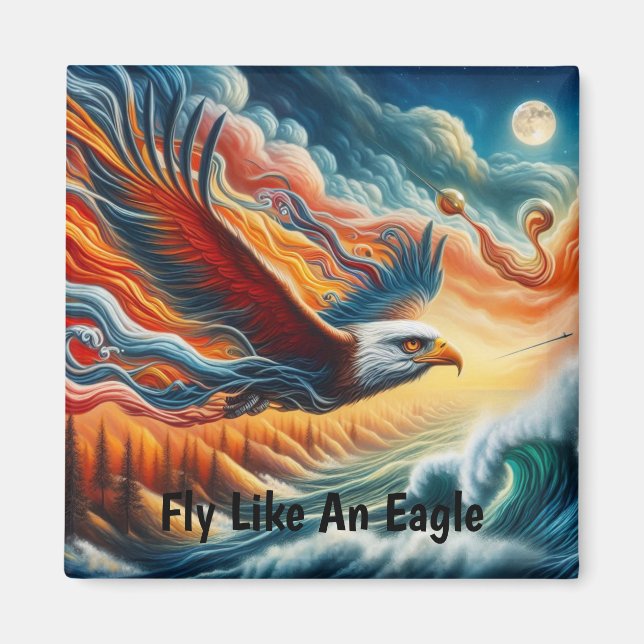 Aimant Aigle Majestueux Voler Comme Un Aigle Imaginaire A (Devant)