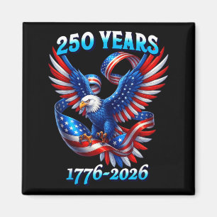 Aimant Aigle patriotique et drapeau 250 ans 1776-2026 4èm