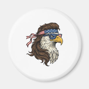 Aimant Aigle patriotique Mullet Gravure vintage vecteur D