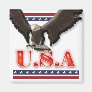 Aimant Aigle patriotique USA étoiles rayures