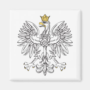 Aimant Aigle Polonais Avec Couronne Or