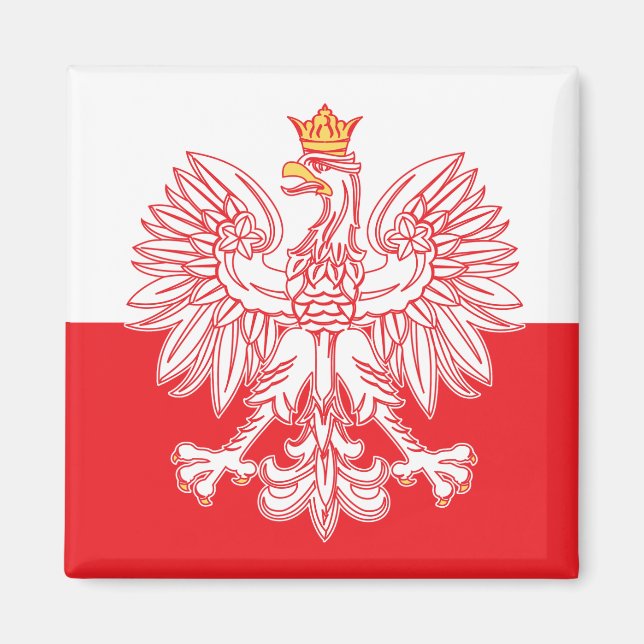 Aimant Aigle Polonais En Rouge (Devant)