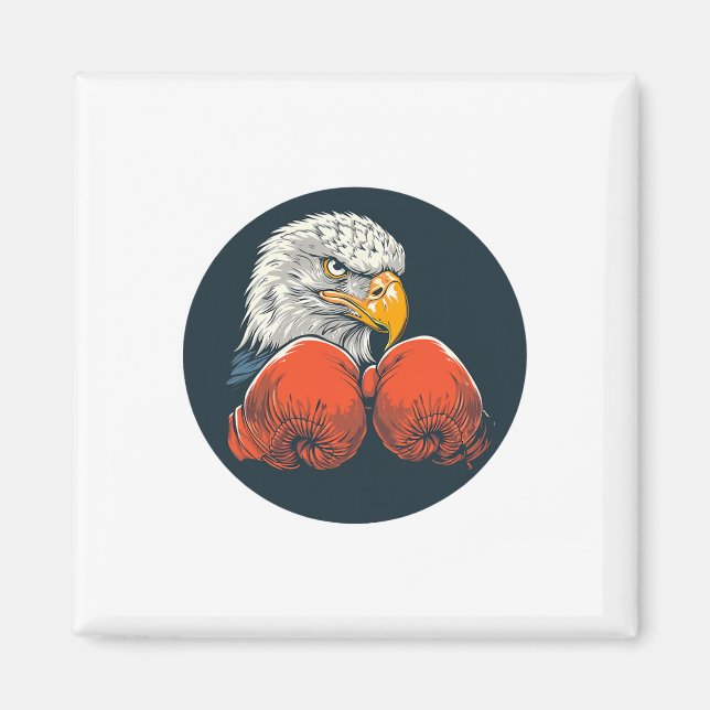 Aimant Aigle Puissant Avec Gants De Boxe Pour Un Lo Dynam (Devant)
