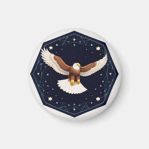 Aimant Aigle volant sur fond étoilé