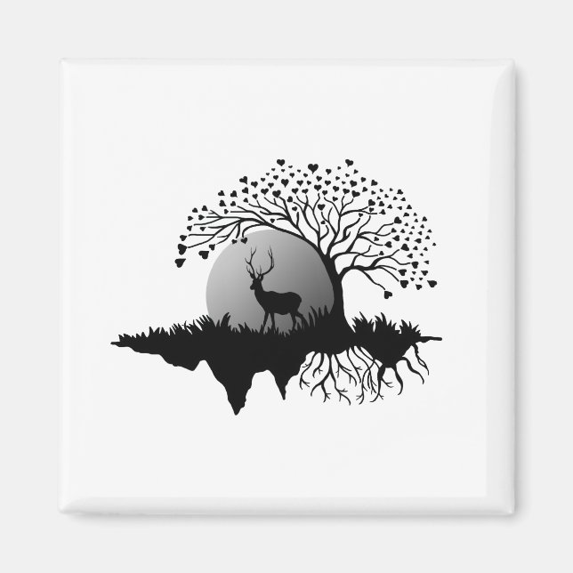 Aimant Aiguille Sous L'Arbre Et L'Aimant De Pleine lune (Devant)