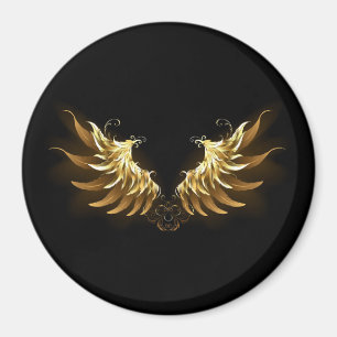 Aimant Ailes d'Ange d'or sur arrière - plan noir