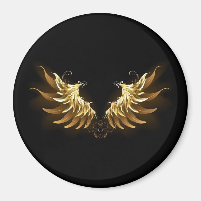 Aimant Ailes d'Ange d'or sur arrière - plan noir (Devant)