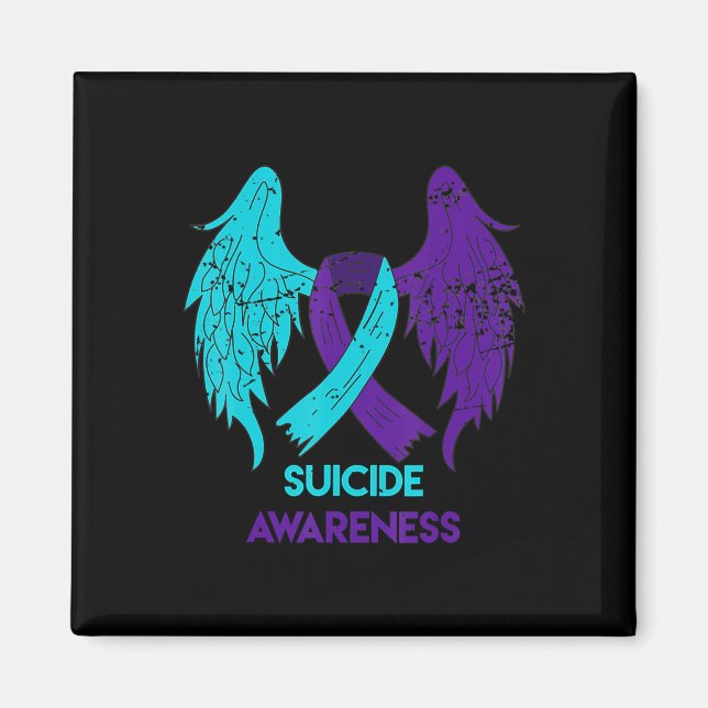 Aimant Ailes De Sensibilisation Au Suicide Et Ruban Turqu (Devant)