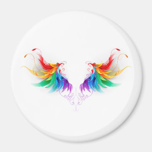 Aimant Ailes fluffy arc-en-ciel