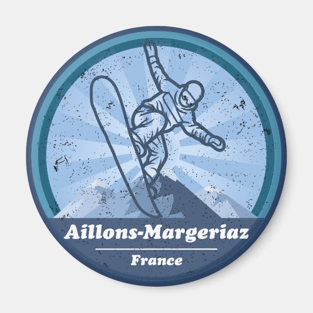 Aimant Aillons-Margeriaz Snowboard (Devant)