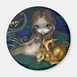 Aimant Aimante "Sirène avec un dragon d'or"