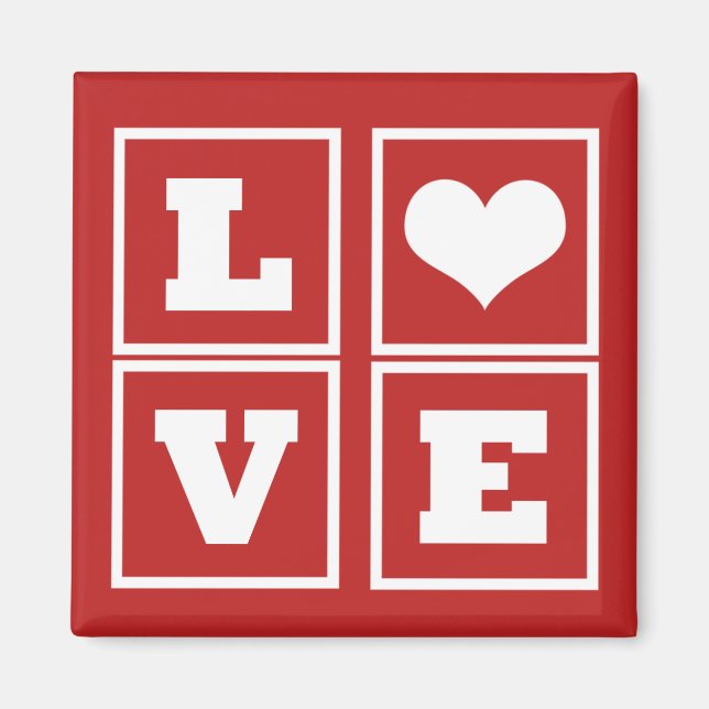 Aimant Aimer Blocks Magnet, Rouge foncé (Devant)