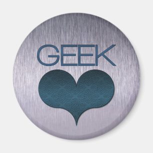 Aimant Aimer geek (coeur) Aimant, Bleu foncé
